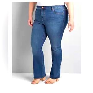 High-Rise Bootcut Jeans w/Flex Magic Waistband - Tighter Tummy - size 20/31